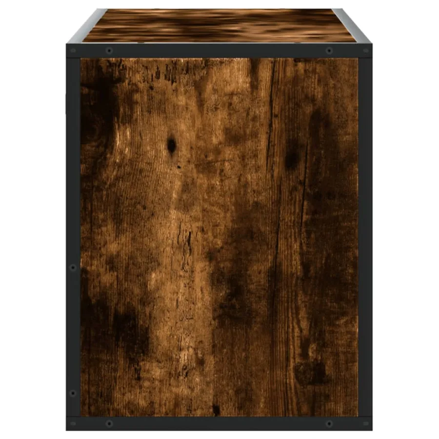 Meuble TV chêne fumé 100x31x39,5 cm bois d'ingénierie et métal - 5