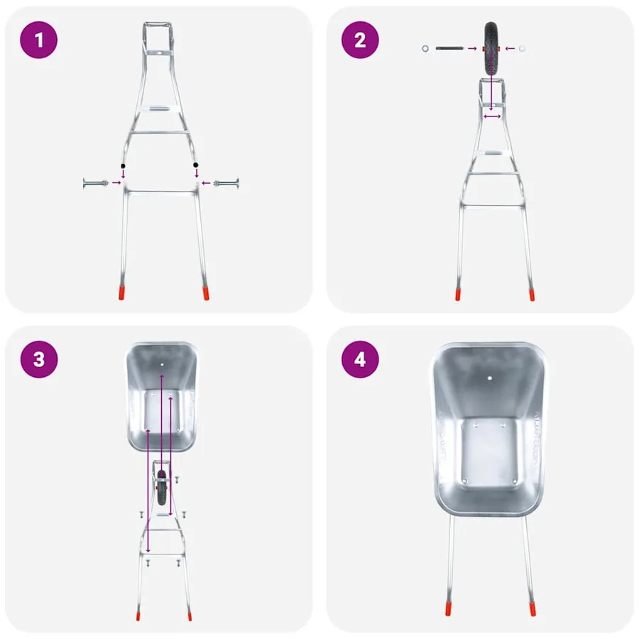 Brouette 90 L 150 kg acier galvanisé et plastique - 4