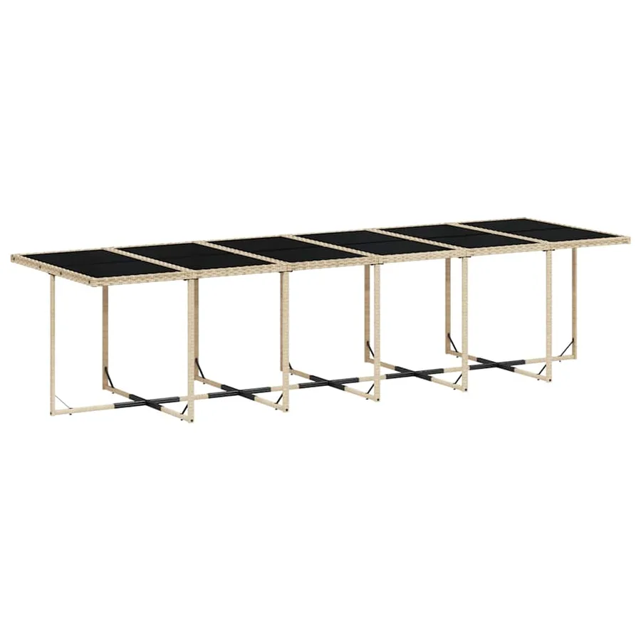 Ensemble à manger de jardin coussins 13 pcs mélange beige rotin - 4