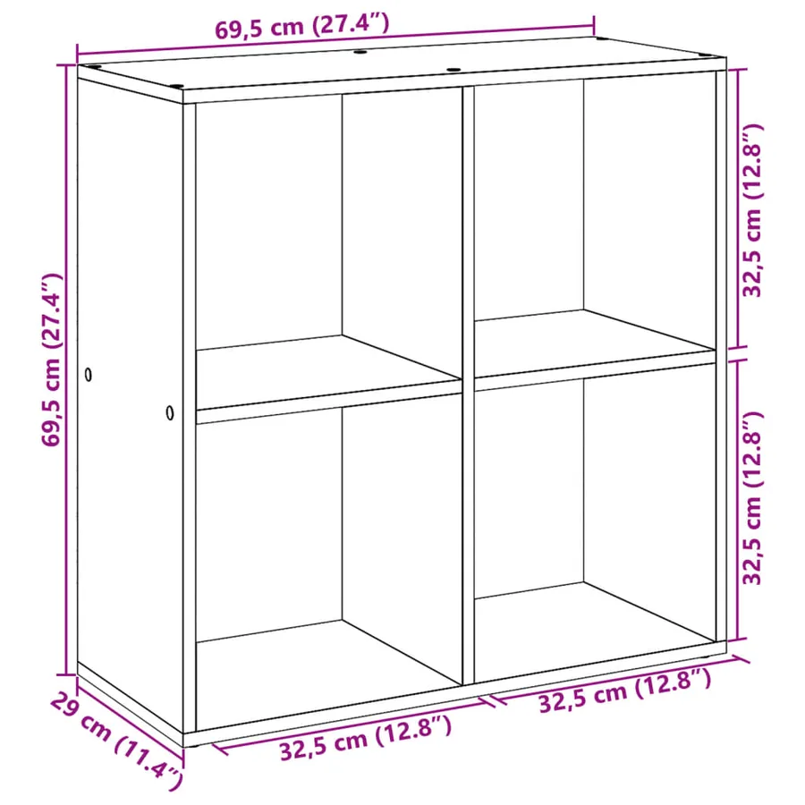 Étagère séparatrice de pièce gris béton 69,5x29x69,5 cm - 11