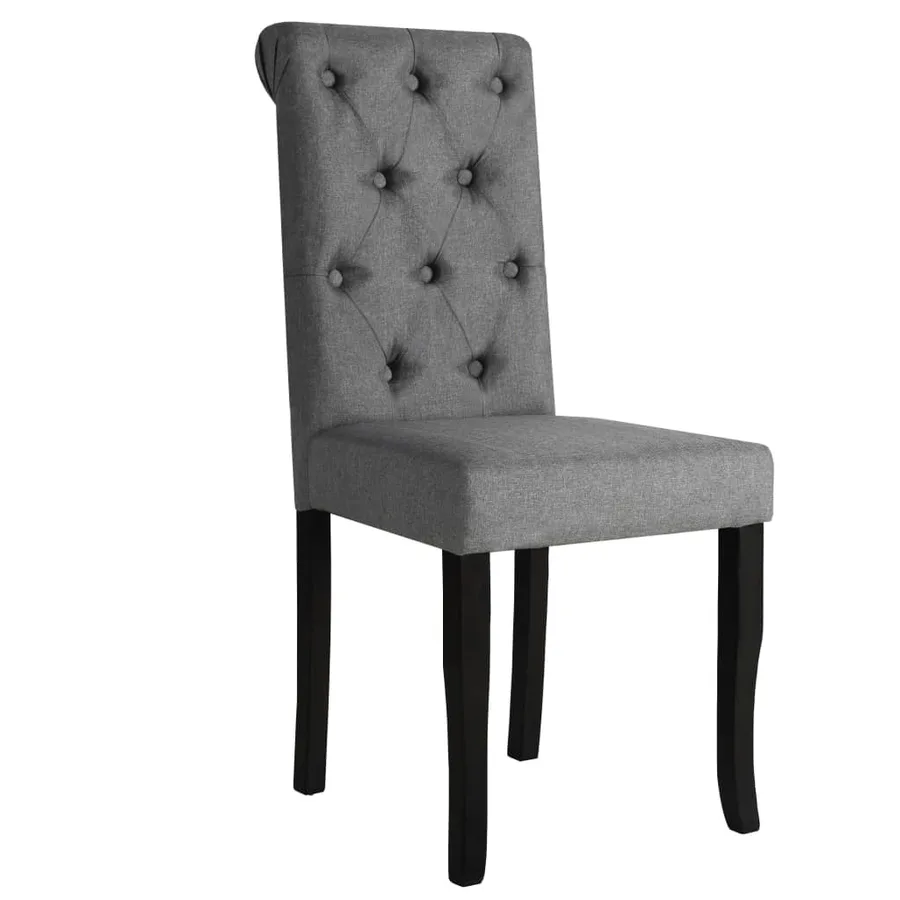Chaises à manger lot de 2 gris foncé tissu - 2
