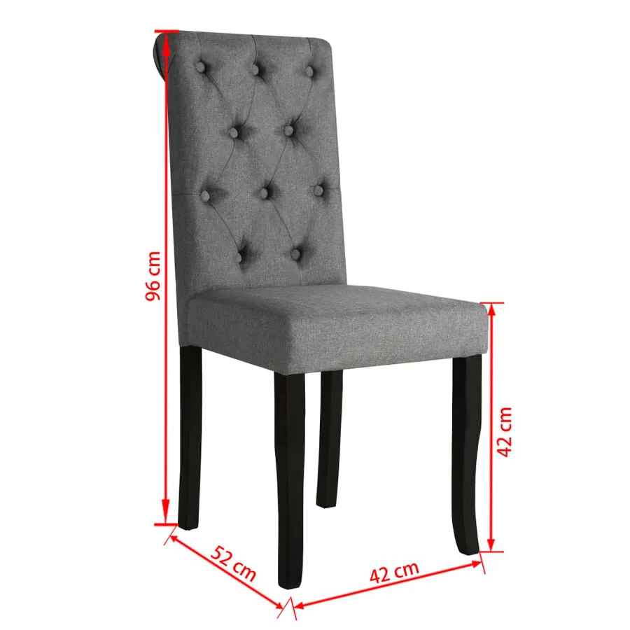 Chaises à manger lot de 2 gris foncé tissu - 7