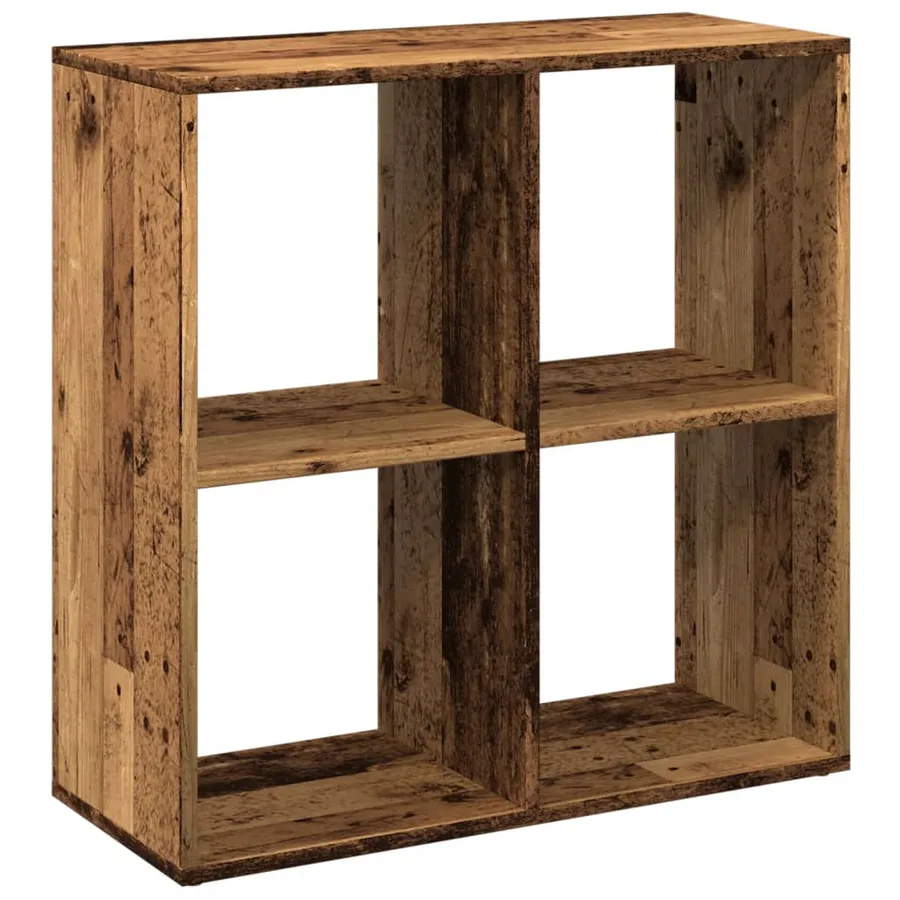 Étagère séparatrice de pièce vieux bois 69,5x29x69,5 cm - 6