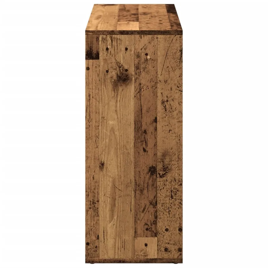 Étagère séparatrice de pièce vieux bois 69,5x29x69,5 cm - 7