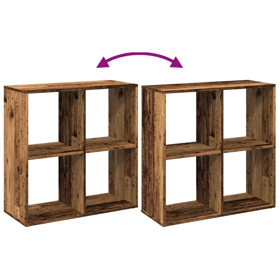 Étagère séparatrice de pièce vieux bois 69,5x29x69,5 cm - 9