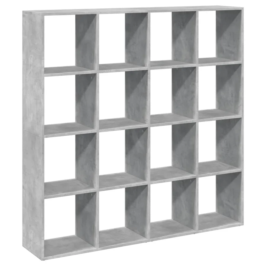 Bibliothèque gris béton 137,5x29x137,5 cm bois d'ingénierie - 2