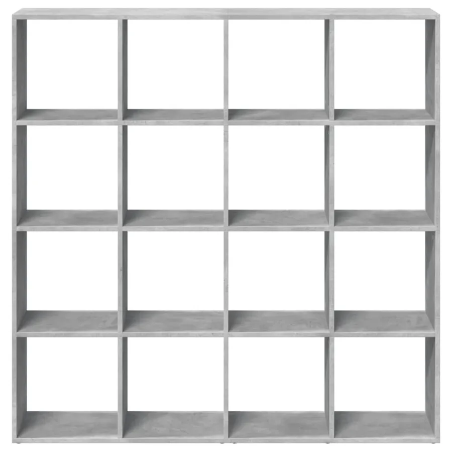 Bibliothèque gris béton 137,5x29x137,5 cm bois d'ingénierie - 4