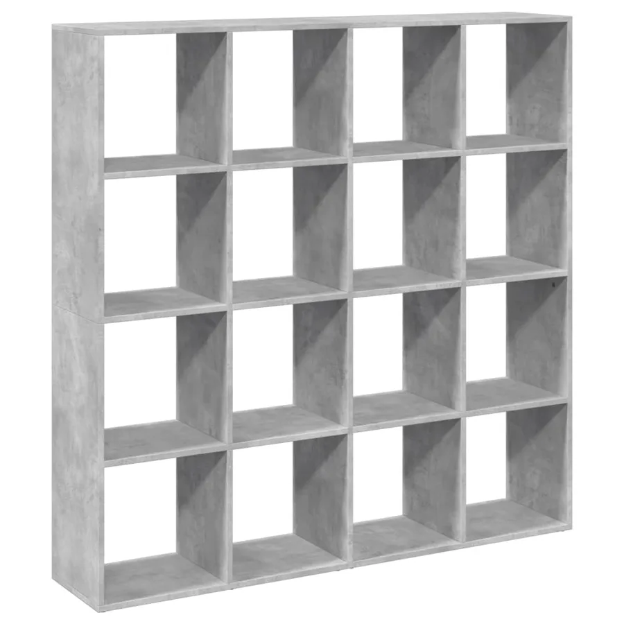 Bibliothèque gris béton 137,5x29x137,5 cm bois d'ingénierie - 5
