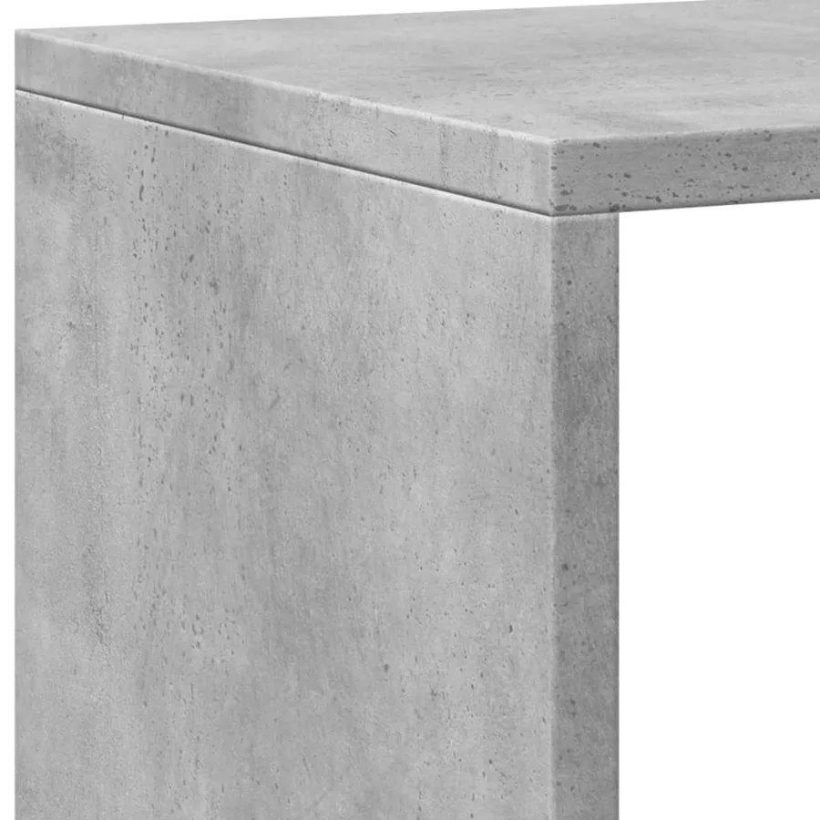 Bibliothèque gris béton 137,5x29x137,5 cm bois d'ingénierie - 7