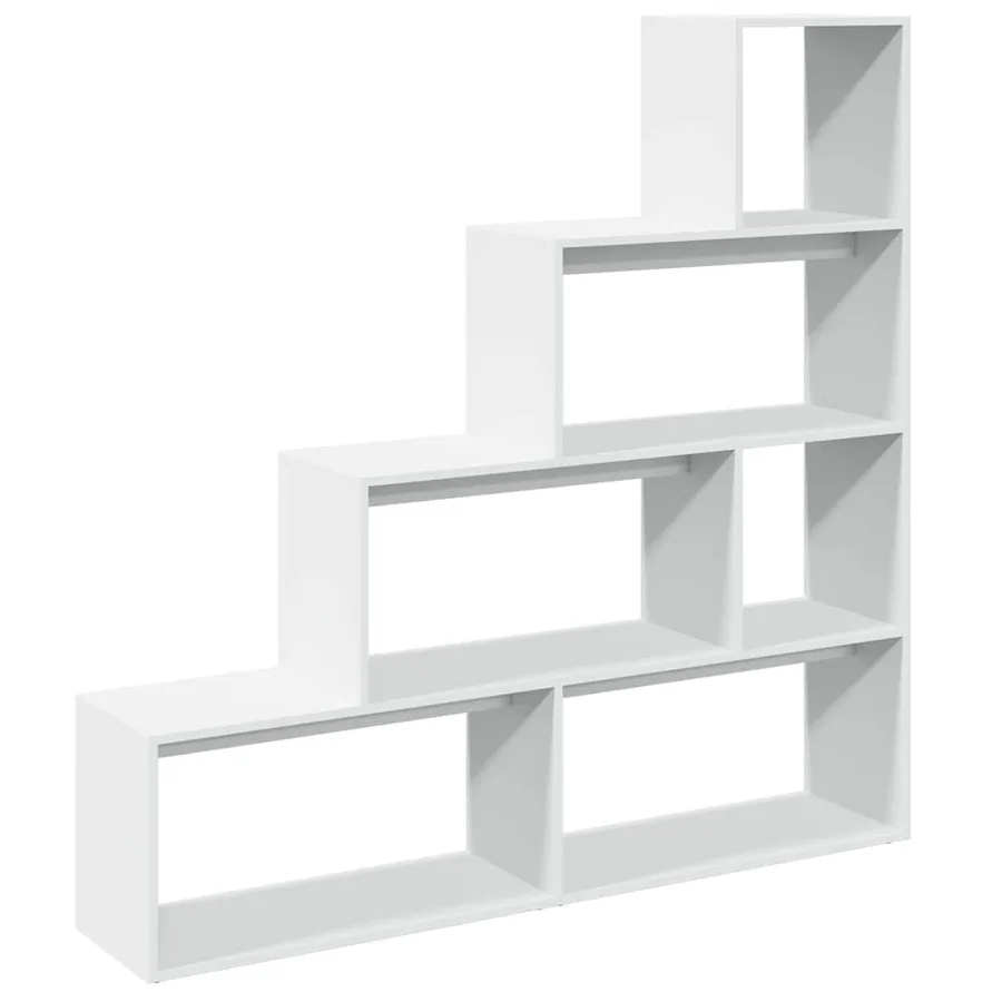 Étagère séparatrice de pièce à 4 niveaux blanc 143,5x29x143,5cm - 7