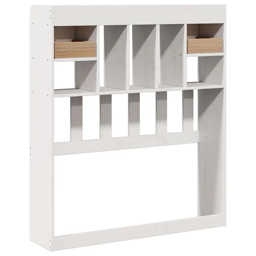 Tête de lit avec rangement blanc 90 cm bois massif de pin - 6