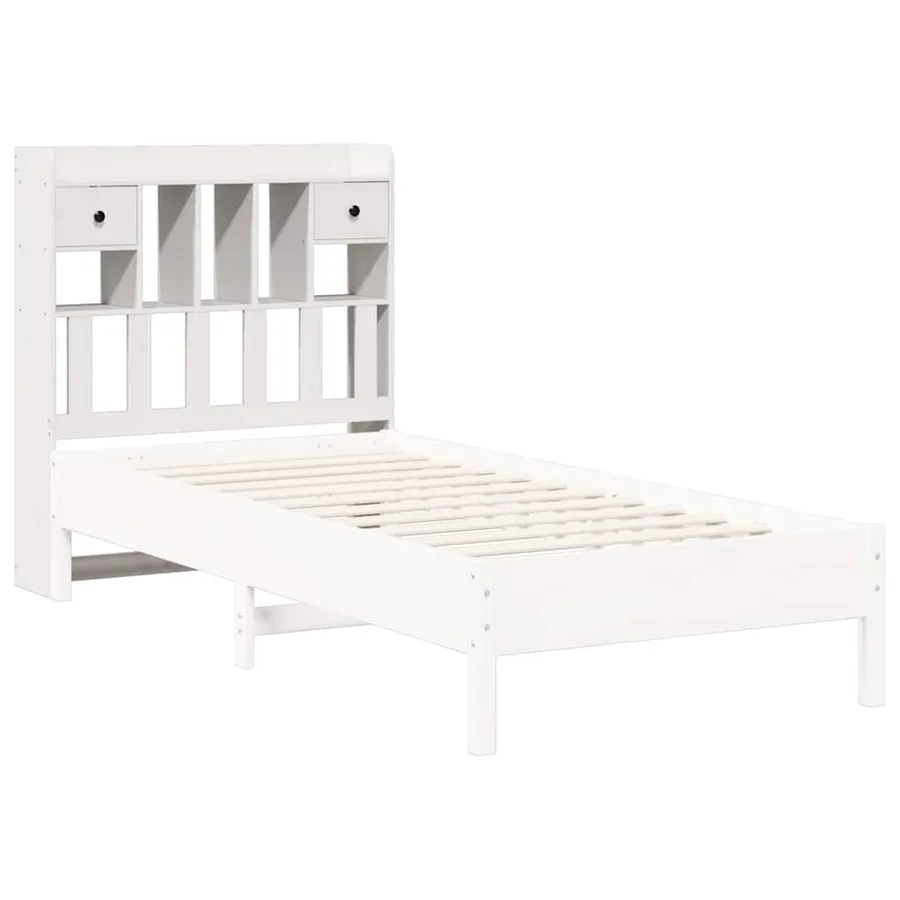 Tête de lit avec rangement blanc 90 cm bois massif de pin - 7