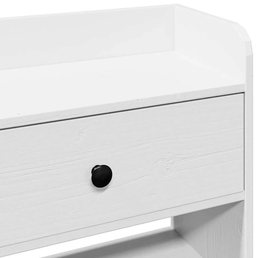Tête de lit avec rangement blanc 90 cm bois massif de pin - 8