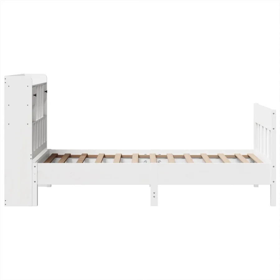 Cadre de lit sans matelas blanc 90x200 cm bois de pin massif - 7