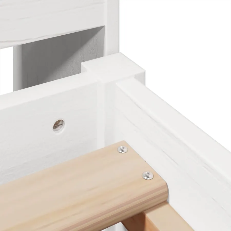 Cadre de lit sans matelas blanc 90x200 cm bois de pin massif - 9