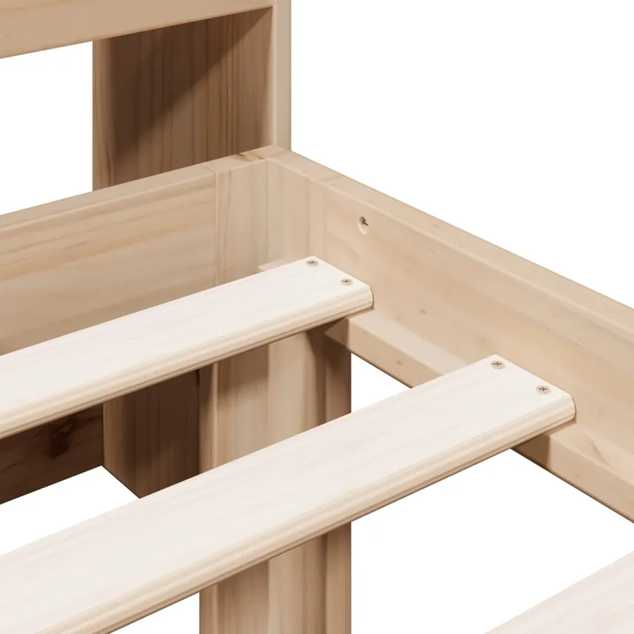 Lit bibliothèque sans matelas 100x200 cm bois massif de pin - 9