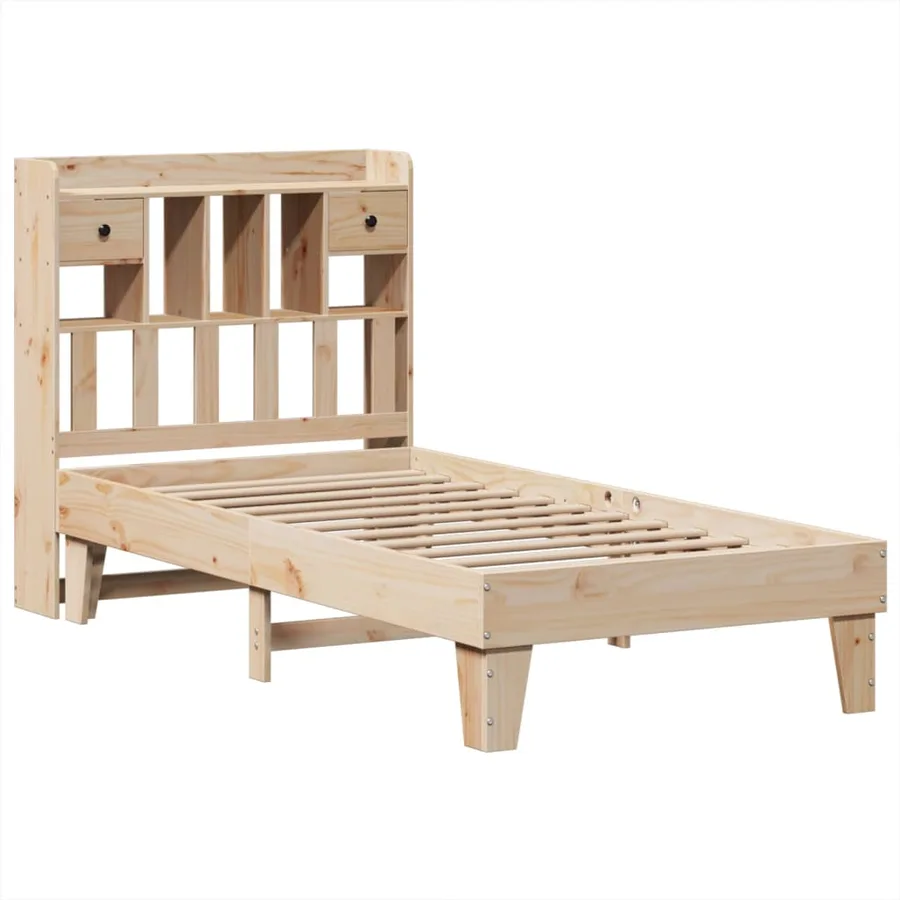 Cadre de lit sans matelas 100x200 cm bois massif de pin - 3
