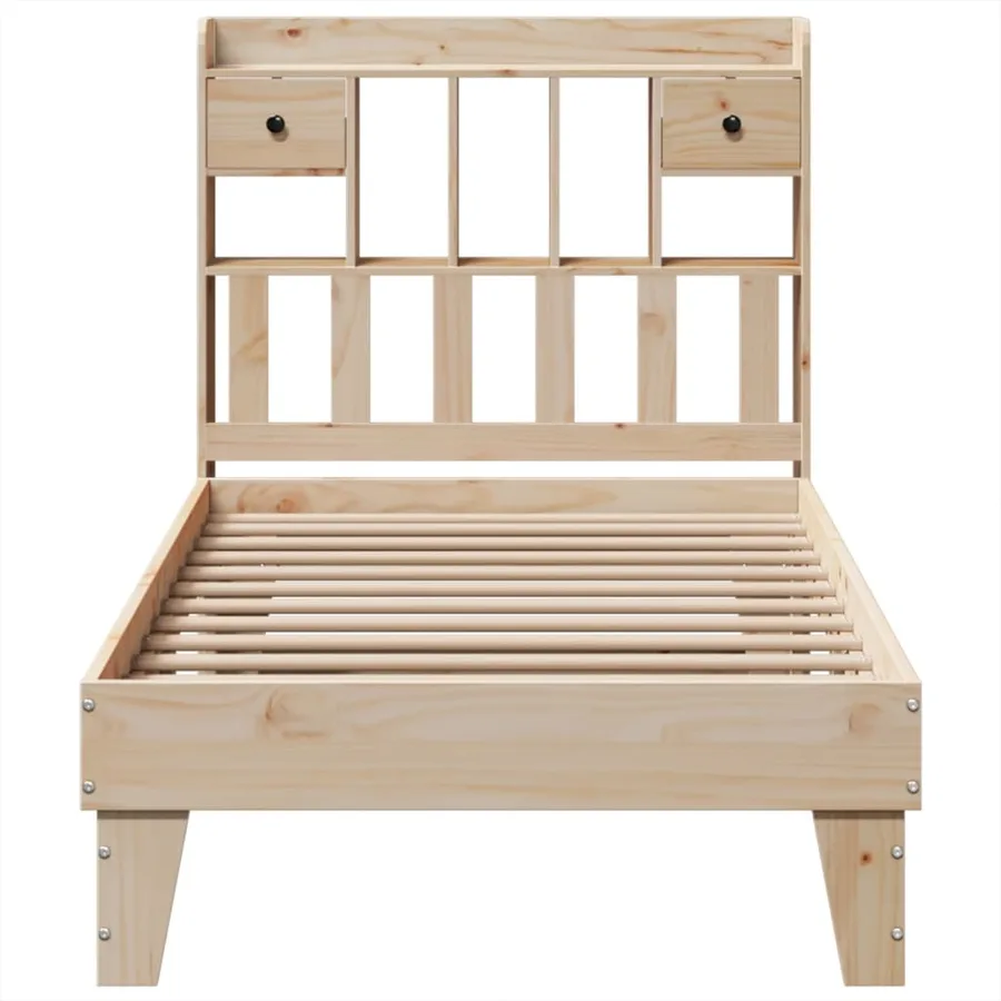 Cadre de lit sans matelas 100x200 cm bois massif de pin - 4