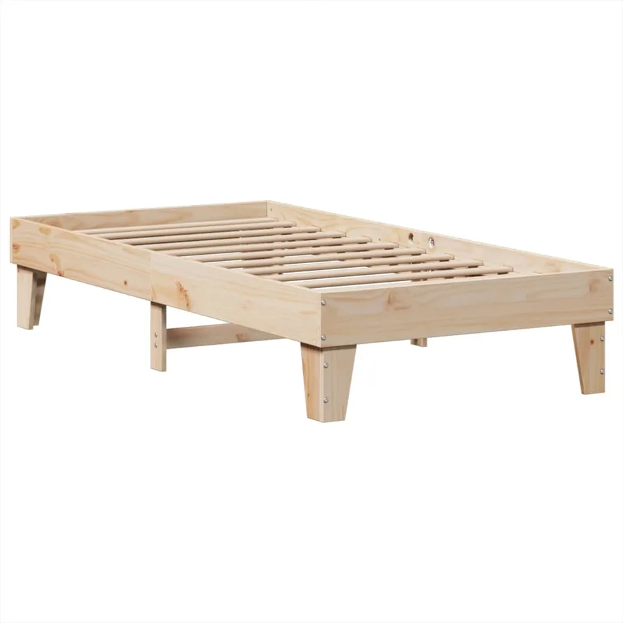 Cadre de lit sans matelas 100x200 cm bois massif de pin - 5