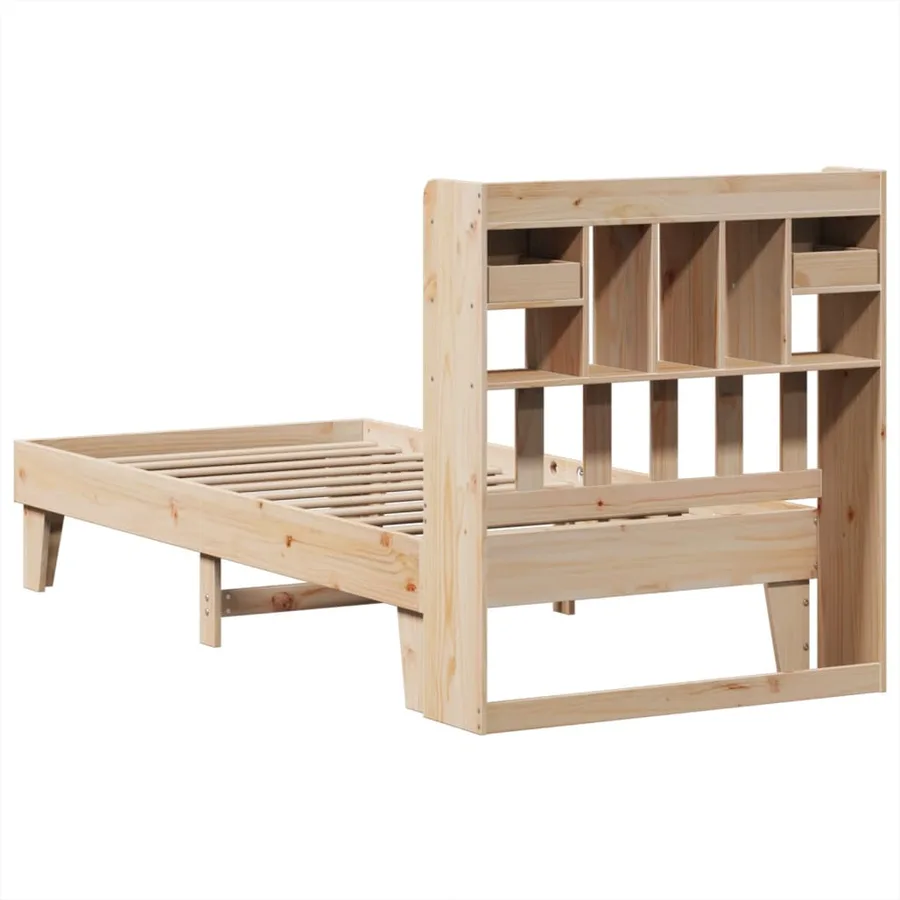Cadre de lit sans matelas 100x200 cm bois massif de pin - 8