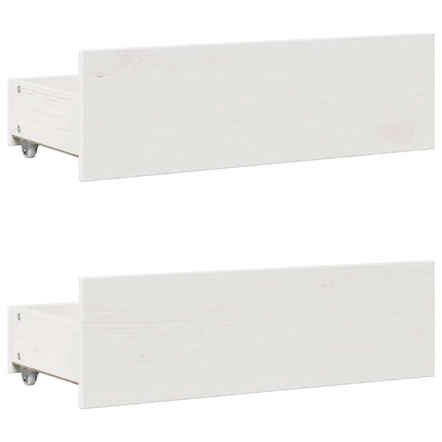 Lit bibliothèque sans matelas blanc 90x200cm bois de pin massif - 9