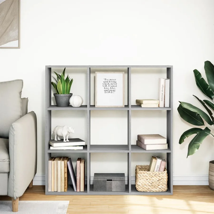 Étagère séparatrice de pièce sonoma gris 102x29x103,5 cm - 3