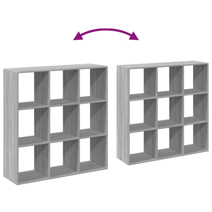 Étagère séparatrice de pièce sonoma gris 102x29x103,5 cm - 9