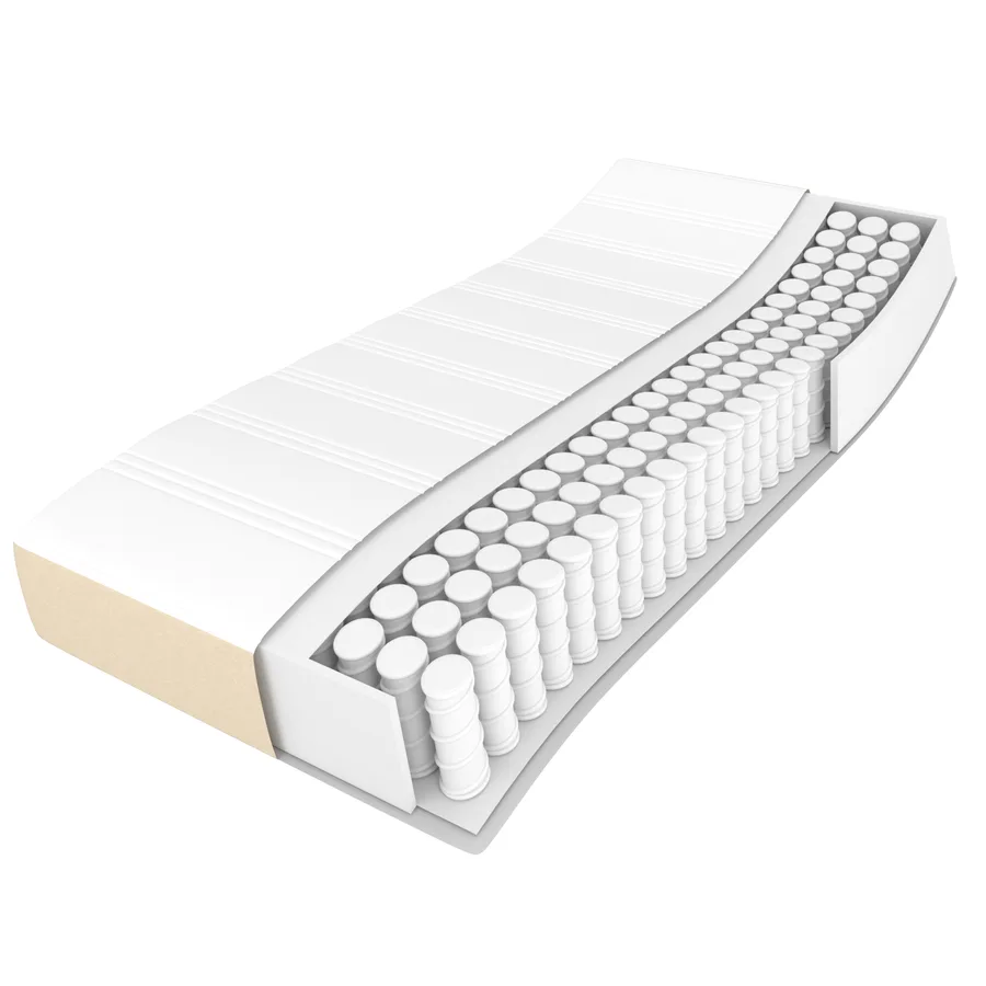 Matelas de lit à ressorts ensachés fermeté moyenne Crème 160x200x20 cm Tissu - 8