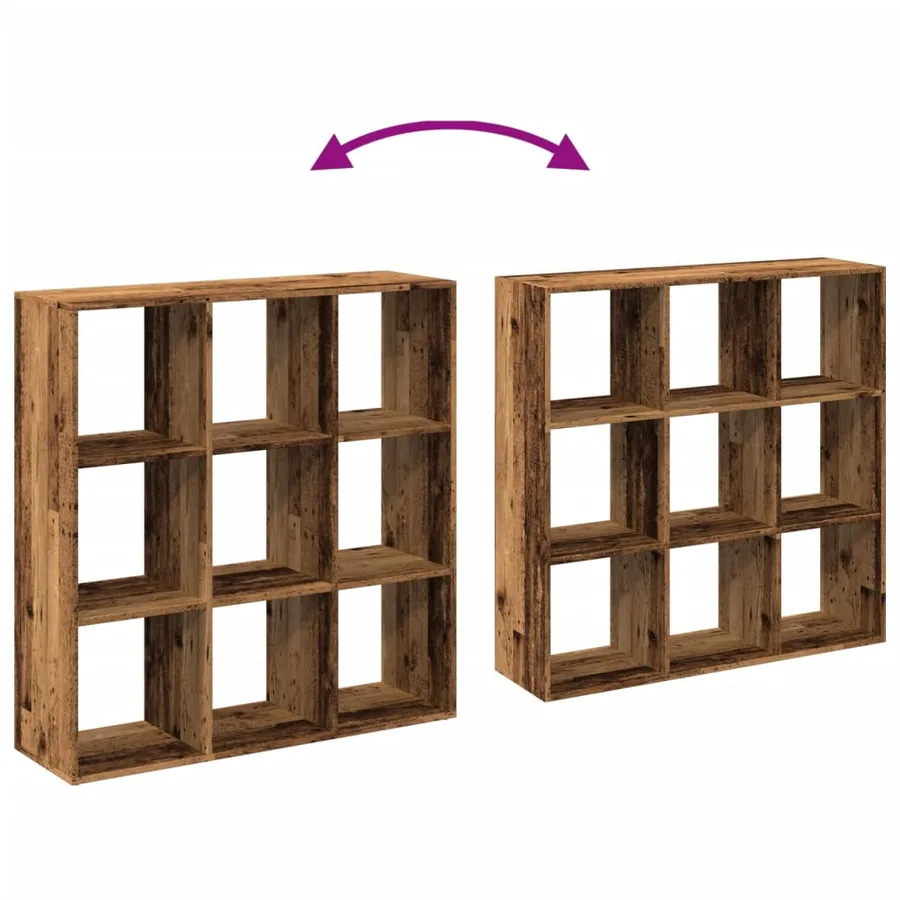 Étagère séparatrice de pièce vieux bois 102x29x103,5 cm - 9