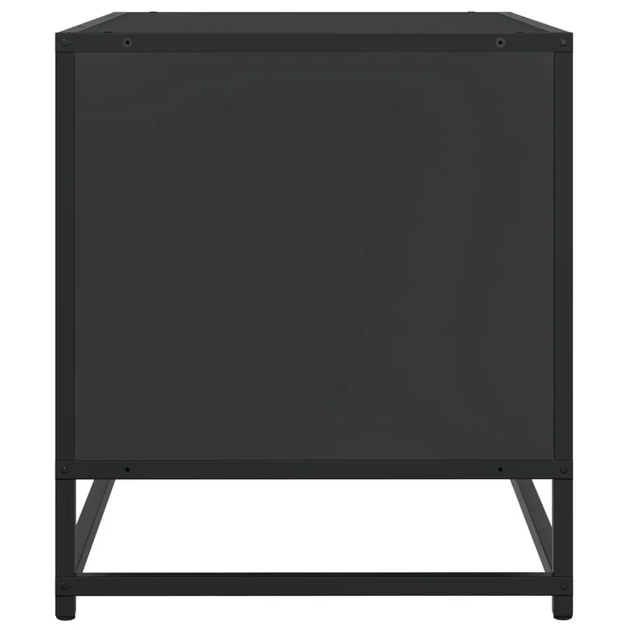Meuble TV noir 91x40x46 cm bois d'ingénierie et métal - 6