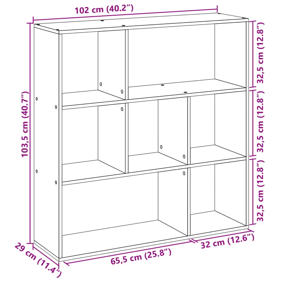 Étagère séparatrice de pièce chêne sonoma 102x29x103,5 cm - 11