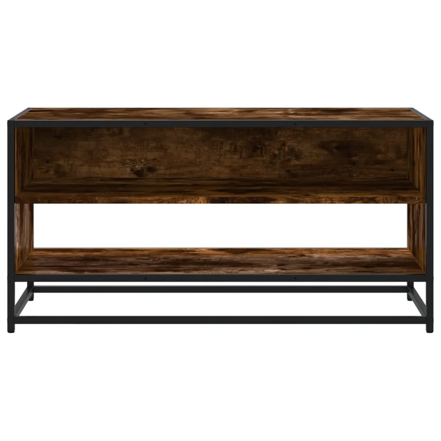 Meuble TV chêne fumé 91x40x46 cm bois d'ingénierie et métal - 4