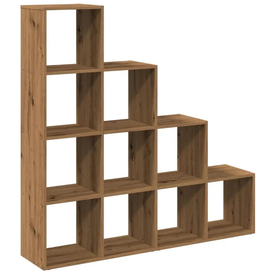 Étagère séparatrice de pièce à 4 niveaux chêne artisanal - 2