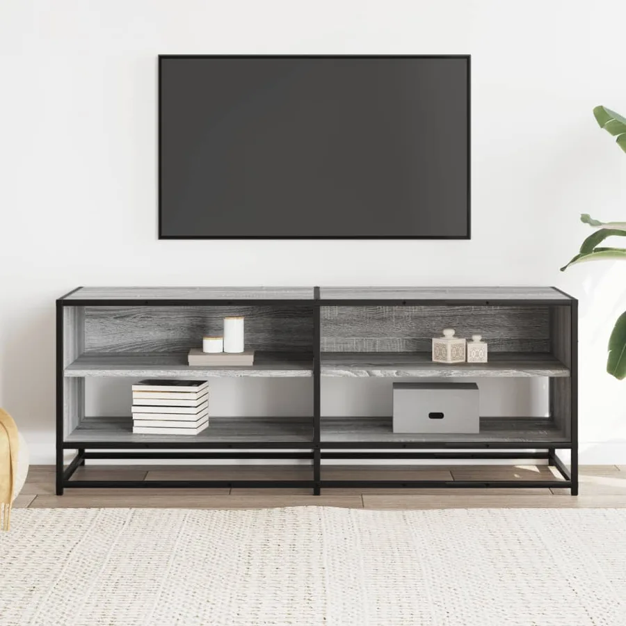 Meuble TV sonoma gris 120,5x40x46 cm bois d'ingénierie et métal - 3
