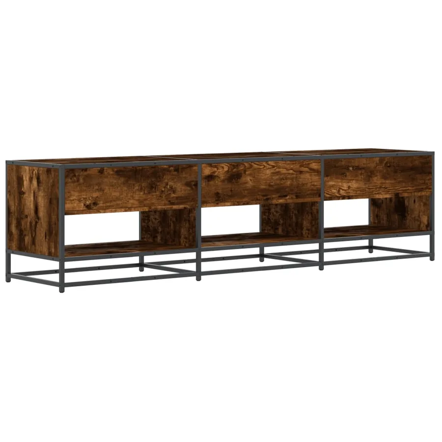 Meuble TV chêne fumé 180x40x46 cm bois d'ingénierie - 5