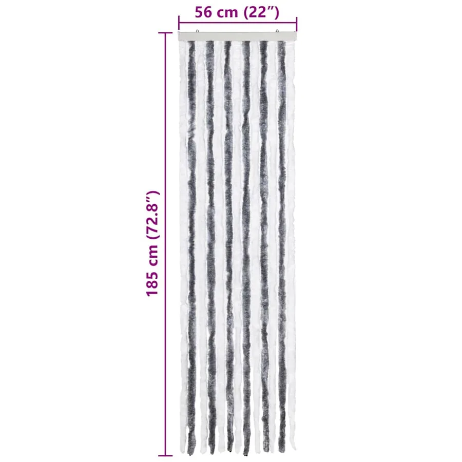 Moustiquaire Gris et blanc 56 x 185 cm Chenille - 7