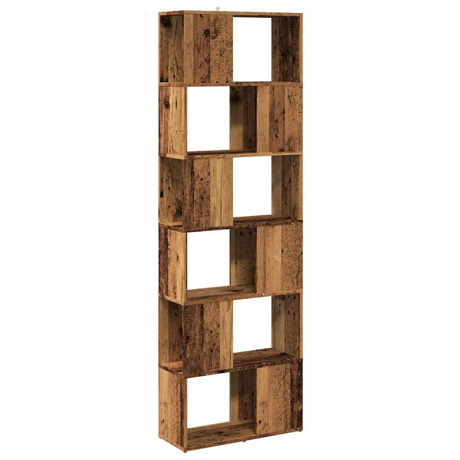 Bibliothèque/Séparateur de pièce vieux bois 60x24x186 cm - 2