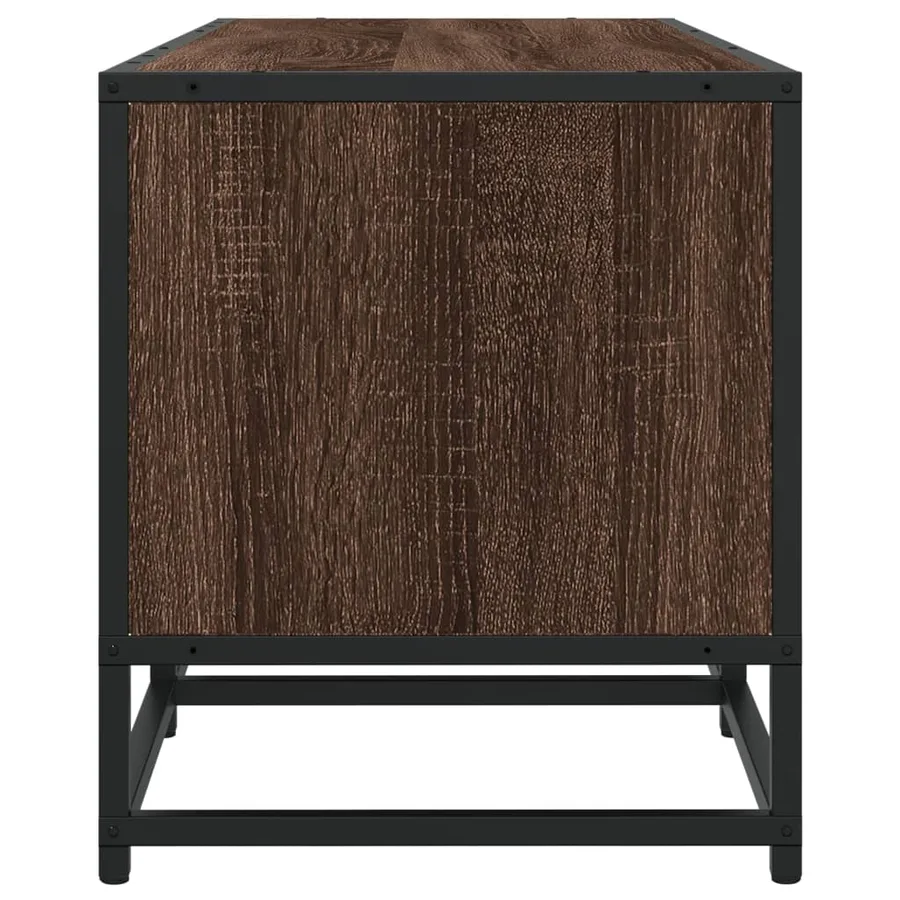 Meuble TV chêne marron 100x35x41 cm bois d'ingénierie et métal - 5