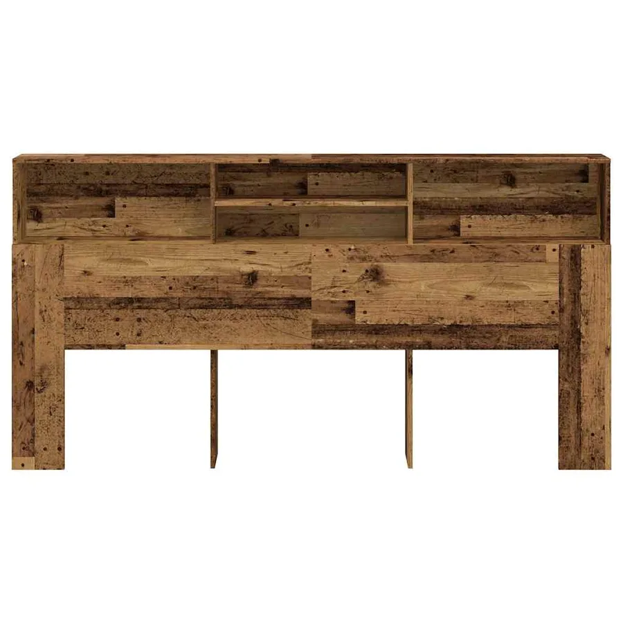 Armoire de tête de lit vieux bois 200x19x103,5 cm - 4