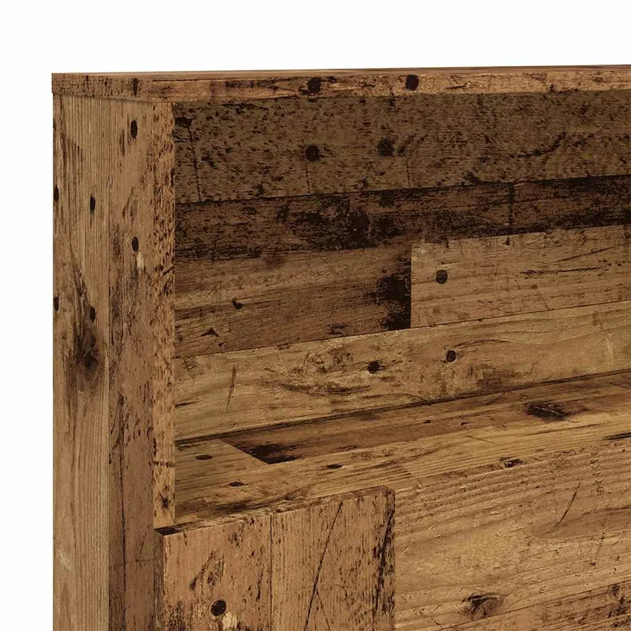 Armoire de tête de lit vieux bois 200x19x103,5 cm - 7