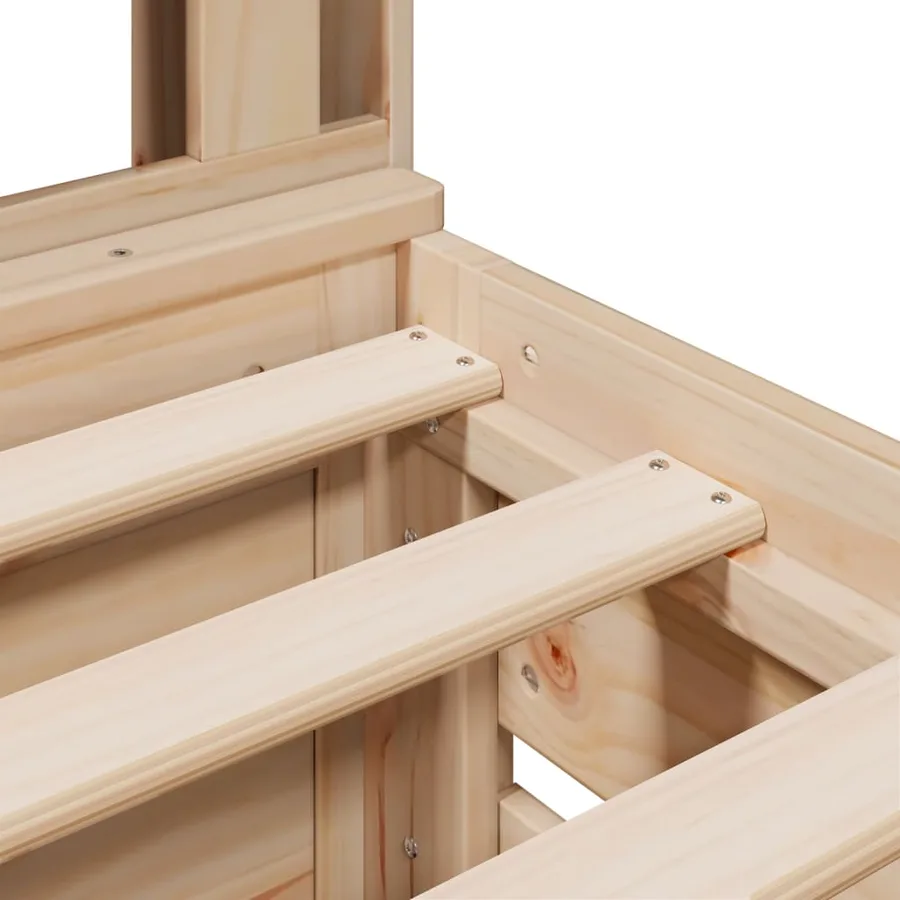Lit bibliothèque sans matelas 75x190 cm bois de pin massif - 13
