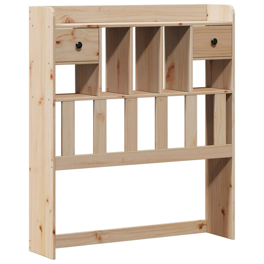 Lit bibliothèque sans matelas 75x190 cm bois de pin massif - 7