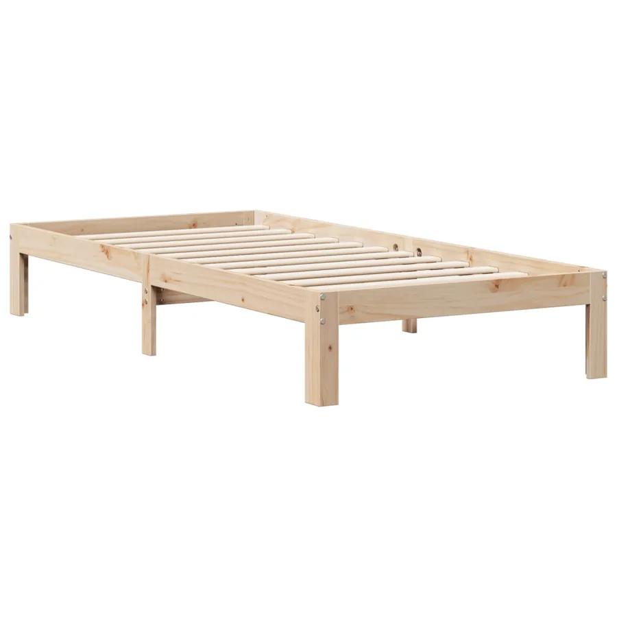 Lit bibliothèque sans matelas 75x190 cm bois de pin massif - 8