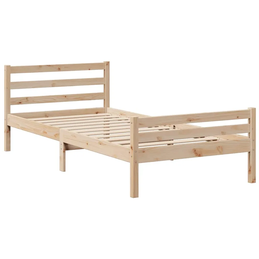 Lit bibliothèque sans matelas 90x200 cm bois de pin massif - 8