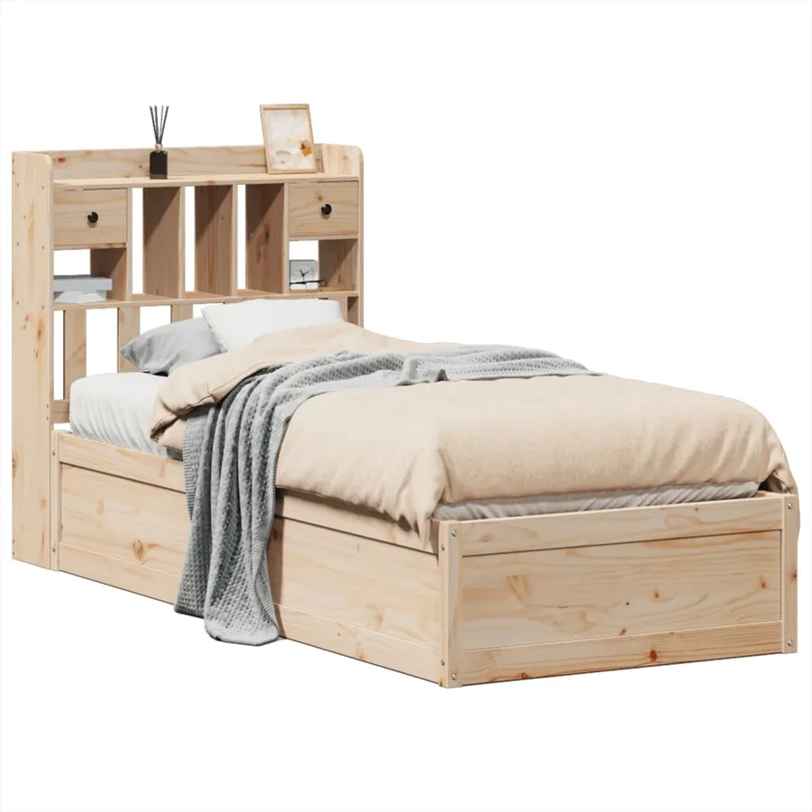 Cadre de lit sans matelas 90x190 cm bois de pin massif - 2