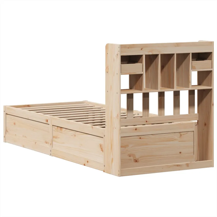 Cadre de lit sans matelas 90x190 cm bois de pin massif - 7