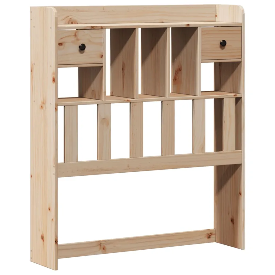 Lit bibliothèque sans matelas 90x190 cm bois de pin massif - 7