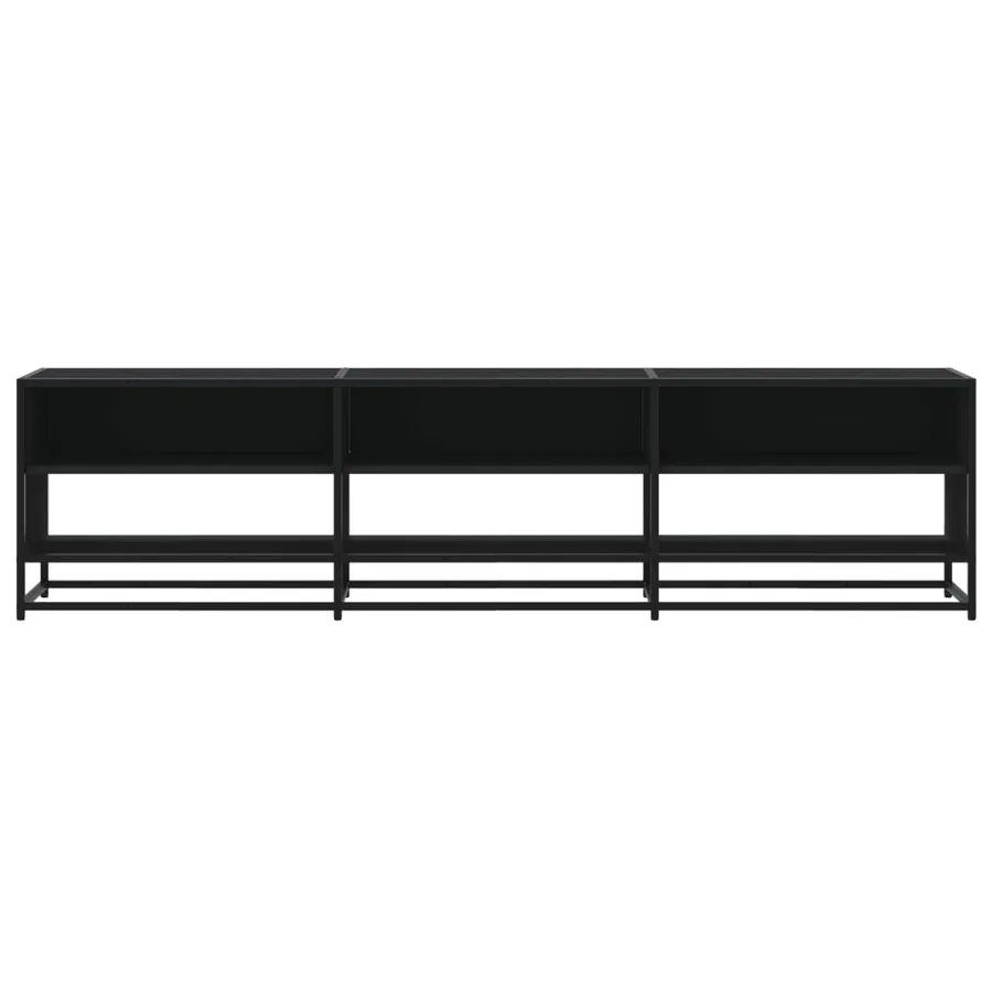 Meuble TV noir 180x40x46 cm bois d'ingénierie - 4