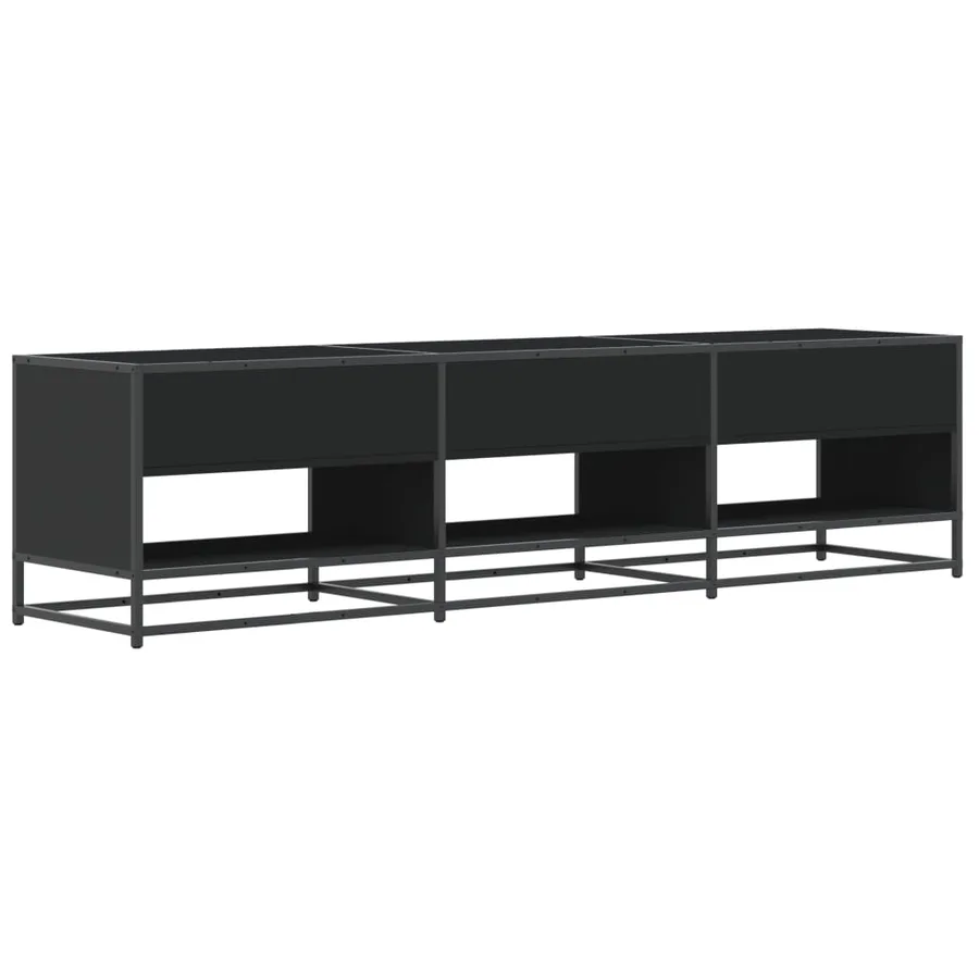 Meuble TV noir 180x40x46 cm bois d'ingénierie - 5