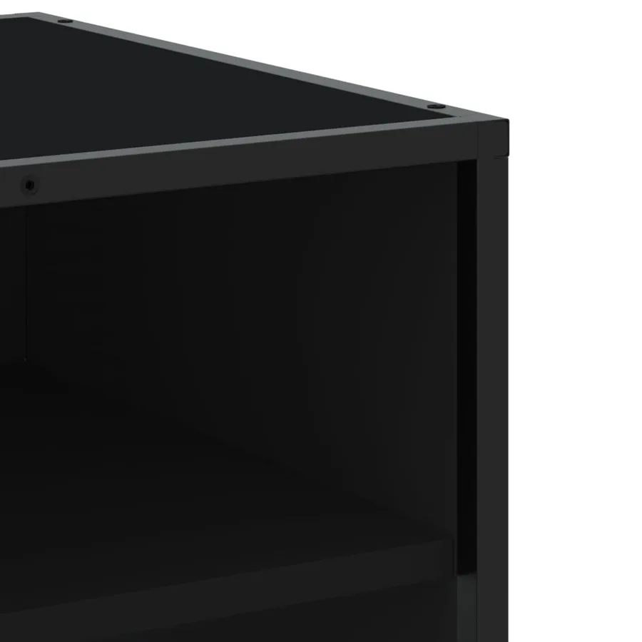 Meuble TV noir 180x40x46 cm bois d'ingénierie - 7